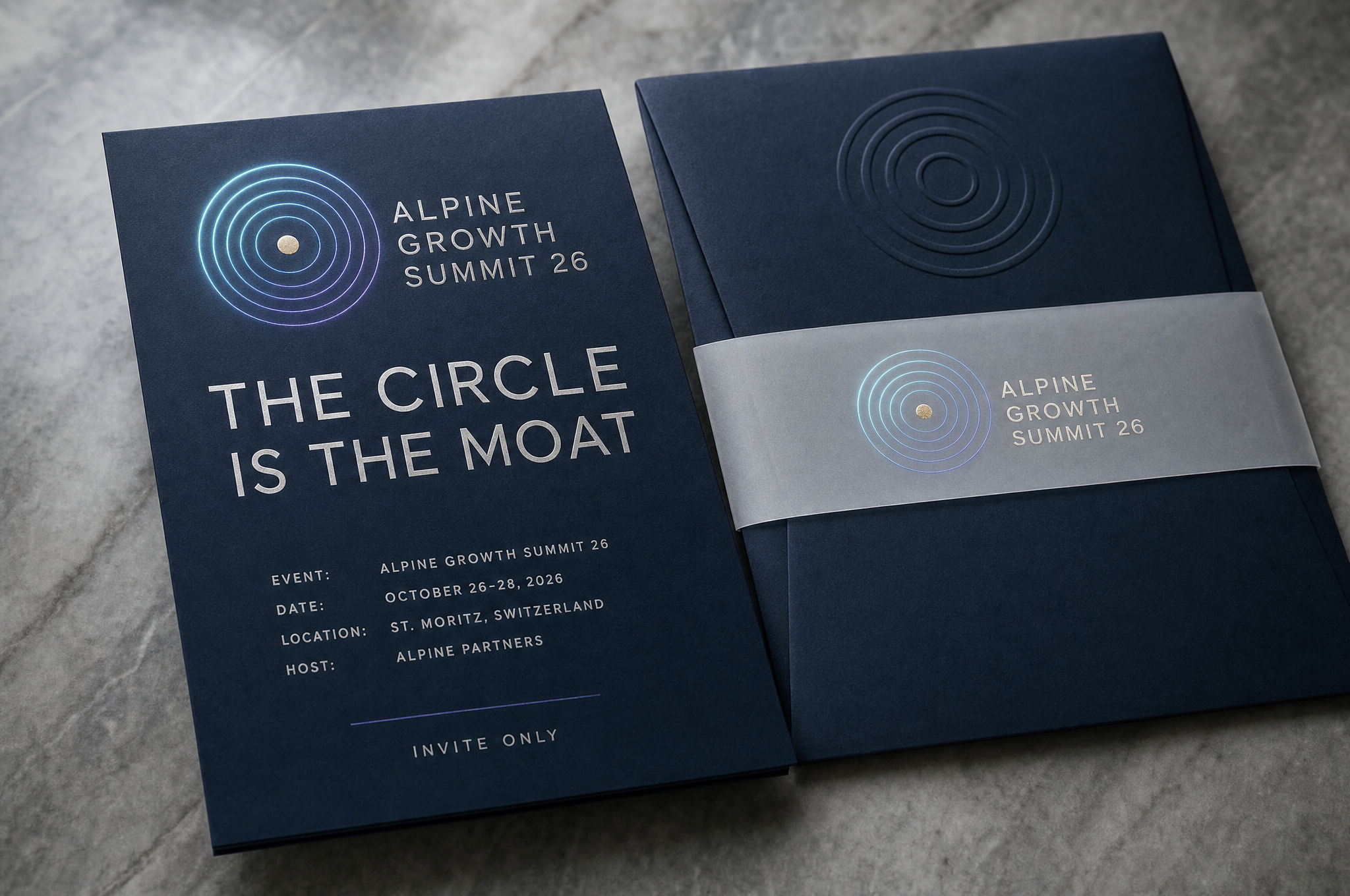 Concept 01 application — invitation suite