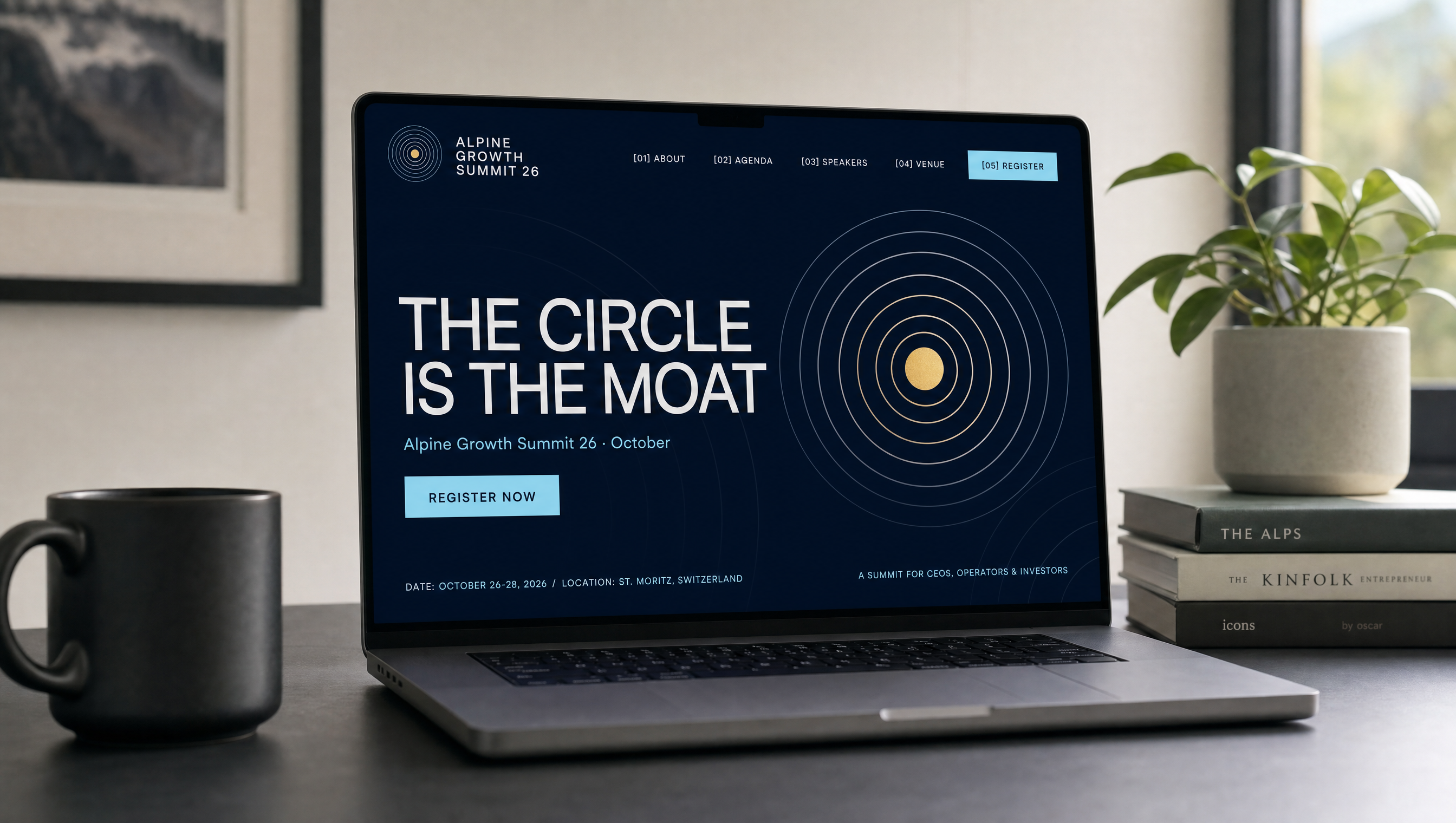 Concept 01 application — website landing page