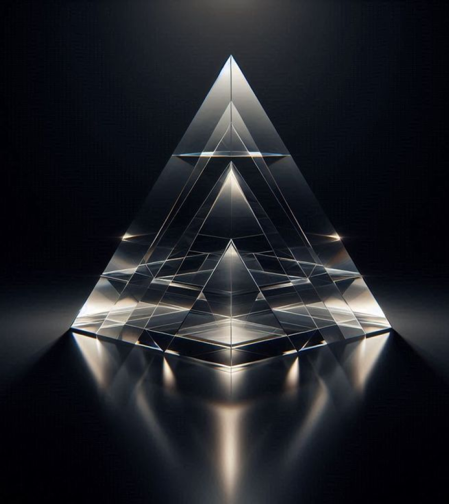 Glass prism — refraction and depth